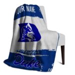 personalized duke blue devils paint strokes blue white blanket top rated