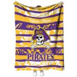 personalized east carolina pirates floral stripes purple white blanket best selling