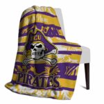 personalized east carolina pirates floral stripes purple white blanket best selling