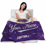 personalized east carolina pirates grunge texture purple white blanket best selling