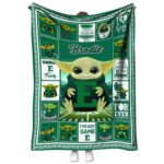 personalized eastern michigan eagles baby yoda green blanket best selling