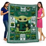 personalized eastern michigan eagles baby yoda green blanket best selling