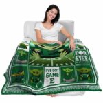 personalized eastern michigan eagles baby yoda green blanket best selling