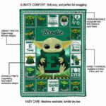 personalized eastern michigan eagles baby yoda green blanket best selling