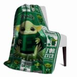 personalized eastern michigan eagles baby yoda green blanket best selling