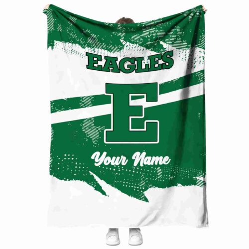 personalized eastern michigan eagles grunge streaks green blanket best selling