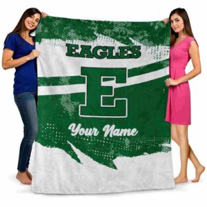 personalized eastern michigan eagles grunge streaks green blanket fashion forward