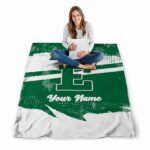 personalized eastern michigan eagles grunge streaks green blanket high quality