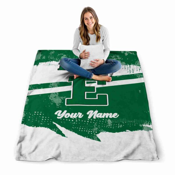 personalized eastern michigan eagles grunge streaks green blanket high quality