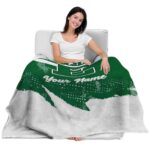 personalized eastern michigan eagles grunge streaks green blanket latest model