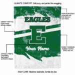 personalized eastern michigan eagles grunge streaks green blanket new arrival