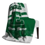 personalized eastern michigan eagles grunge streaks green blanket top rated