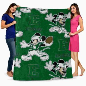 personalized eastern michigan eagles mickey green blanket fashion forward