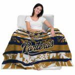 personalized fiu panthers floral stripes blue white blanket latest model