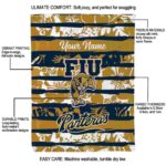 personalized fiu panthers floral stripes blue white blanket new arrival