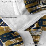 personalized fiu panthers floral stripes blue white blanket premium grade