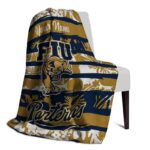 personalized fiu panthers floral stripes blue white blanket top rated