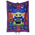 personalized florida gators baby yoda blue blanket best selling