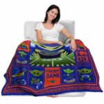 personalized florida gators baby yoda blue blanket latest model