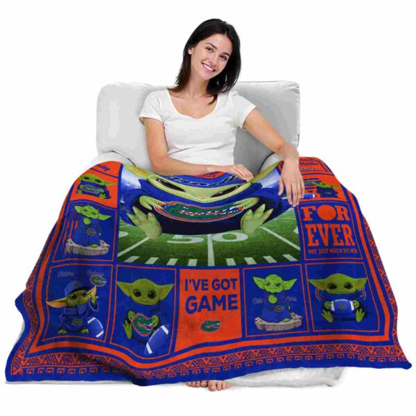 personalized florida gators baby yoda blue blanket latest model