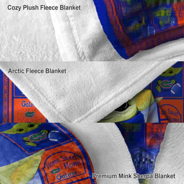 personalized florida gators baby yoda blue blanket premium grade