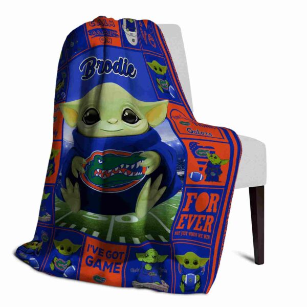 personalized florida gators baby yoda blue blanket top rated