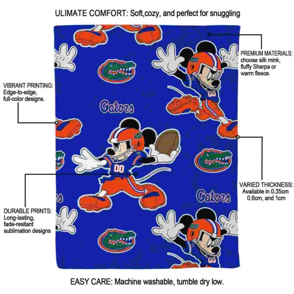 personalized florida gators mickey blue blanket new arrival