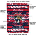 personalized florida panthers floral stripes red white blanket new arrival