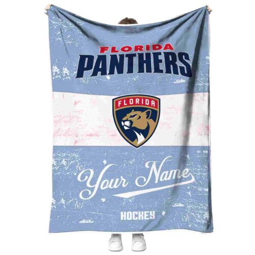 personalized florida panthers grunge texture red white blanket best selling