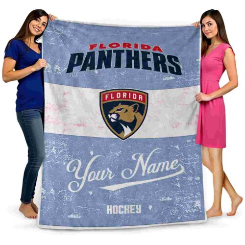 personalized florida panthers grunge texture red white blanket fashion forward