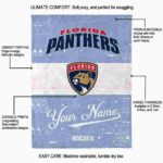 personalized florida panthers grunge texture red white blanket best selling