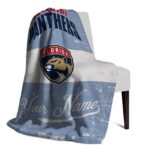 personalized florida panthers grunge texture red white blanket best selling