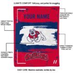 personalized fresno state bulldogs paint strokes red white blanket best selling