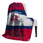 personalized fresno state bulldogs paint strokes red white blanket best selling