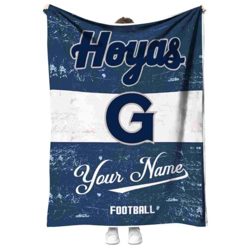 personalized georgetown hoyas grunge texture blue white blanket best selling