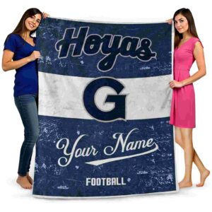 personalized georgetown hoyas grunge texture blue white blanket fashion forward