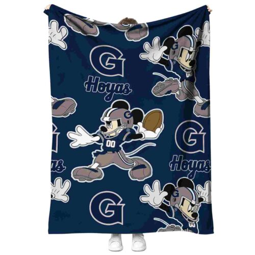 personalized georgetown hoyas mickey blue blanket best selling
