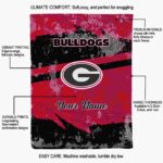personalized georgia bulldogs grunge streaks red blanket new arrival