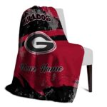 personalized georgia bulldogs grunge streaks red blanket top rated