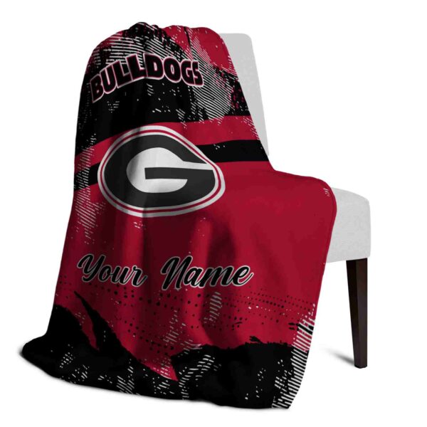 personalized georgia bulldogs grunge streaks red blanket top rated