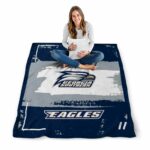 personalized georgia southern eagles paint strokes blue white blanket high quality