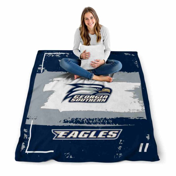 personalized georgia southern eagles paint strokes blue white blanket high quality