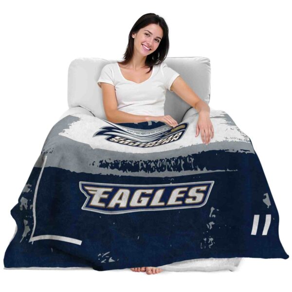 personalized georgia southern eagles paint strokes blue white blanket latest model