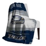 personalized georgia southern eagles paint strokes blue white blanket top rated