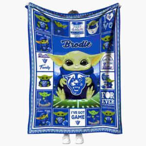 personalized georgia state panthers baby yoda blue blanket best selling