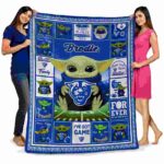 personalized georgia state panthers baby yoda blue blanket best selling