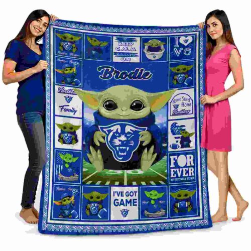 personalized georgia state panthers baby yoda blue blanket fashion forward