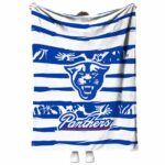 personalized georgia state panthers floral stripes blue white blanket best selling
