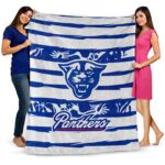 personalized georgia state panthers floral stripes blue white blanket best selling