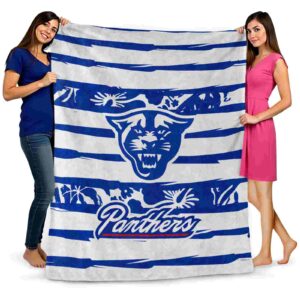 personalized georgia state panthers floral stripes blue white blanket fashion forward